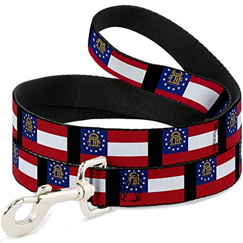 Buckle-Down DL-W30793 Georgia Flags Black Dog Leash