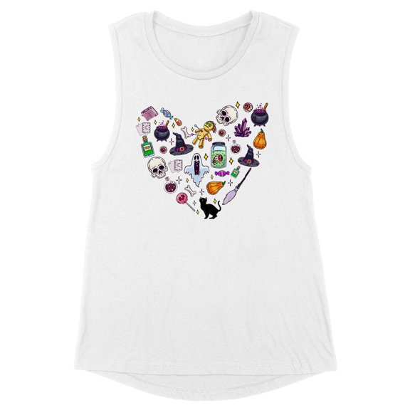 Halloween Heart Women's Muscle Tank Large White