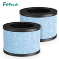 thumbnail image 1 of Fil-fresh 2-Pack MK01 & MK06 Air Purifier Replacement Filter, Compatible with AROEVE MK01 & MK06, ToLife TZ-K1, Kloudi DH-JH01 Air Purifier, 4-IN-1 H13 True HEPA & Activated Carbon Filter, Blue, 1 of 13