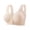 Beige, variant on Vintage Floral Jacquard Front Button Back Bralette, Wide Strap Full Support Wireless Comfort Bra, Lightweight Breathable Lingerie for Curvy & Mature Women