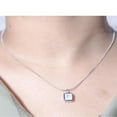 thumbnail image 3 of IRAMAT Square Pendant Necklace – Stylish Silver Jewelry for Women’s Daily Wear | Lightweight & Elegant Design, 3 of 3