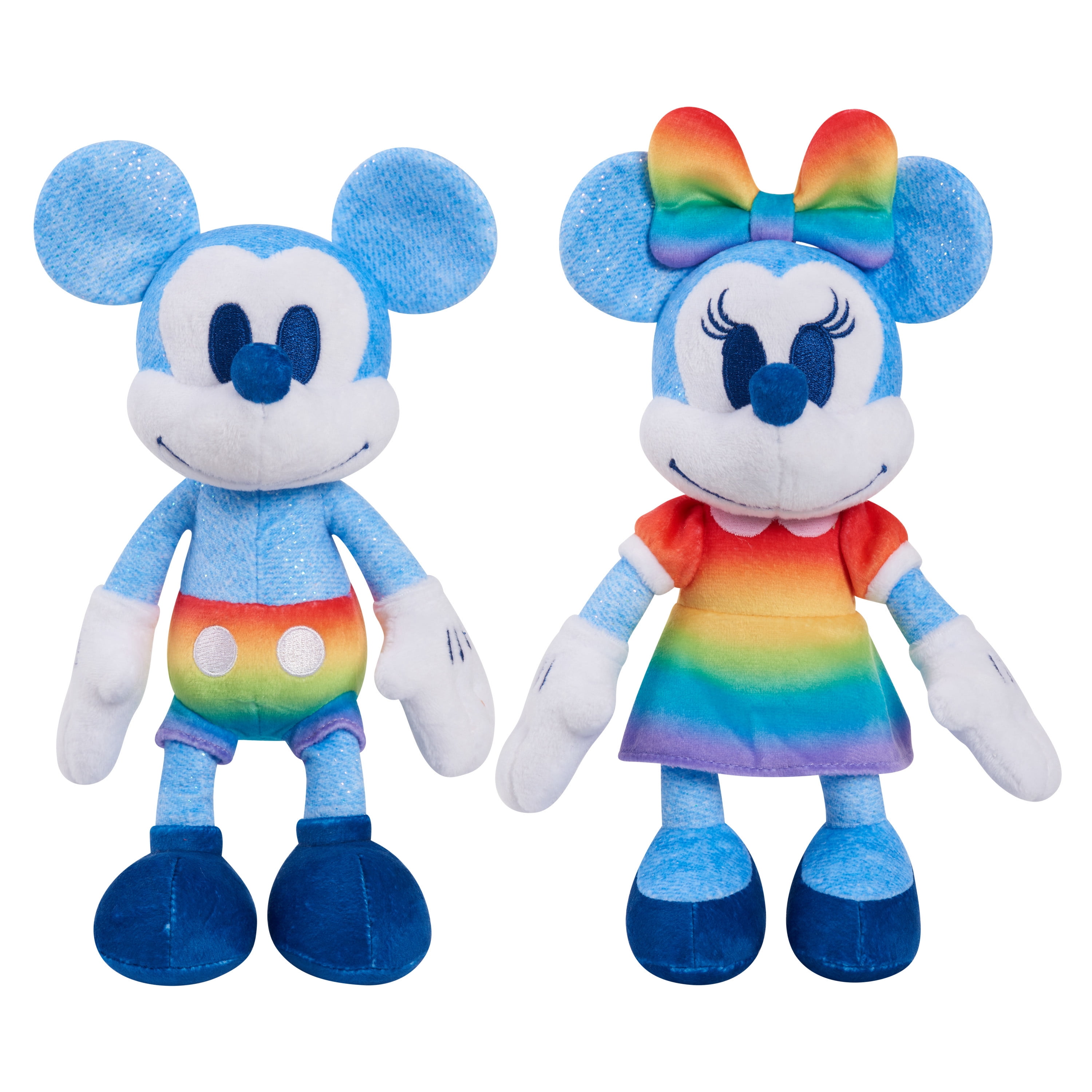Just Play Disney Pride Mickey Mouse and Minnie Mouse Stuffed Animals, 2-piece Set, Kids Toys for Ages 2 up