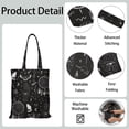 thumbnail image 5 of Gothic Celestial Canvas Tote Bag – Black and Gold Moon & Star Print – Boho Astrology Steampunk Sun and Moon Eco Shopper for Mystical Art Lovers, 5 of 7