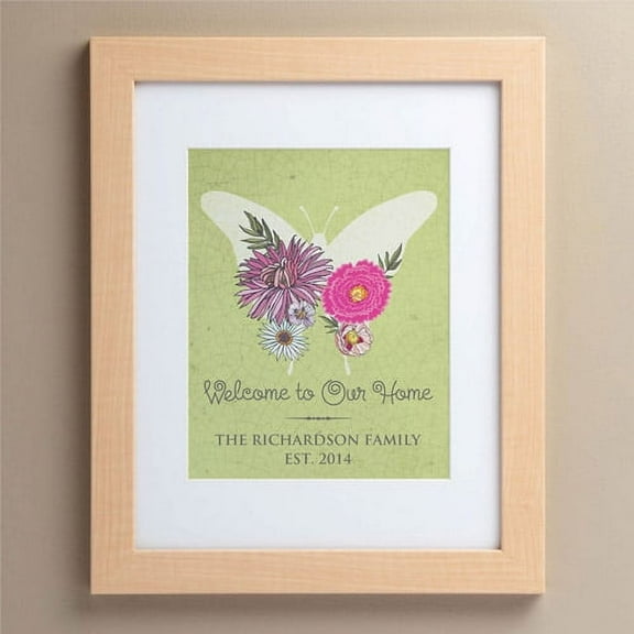 Personalized Our Home 11" x 14" Framed Butterfly Print