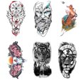 thumbnail image 1 of Kotbs 6 Hojas de Tatuaje Temporal de Brazo Completo, Tatuajes Temporales Extra Grandes Impermeables para Mujeres, Hombres, Adultos, Calavera Negra, Rosa, Arte Corporal, Tatuaje, Tatuaje Falso, 1 of 6