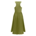 thumbnail image 5 of Siilsaa Women's Summer Casual Sleeveless Midi Sundress Patchwork Knit High Neck Tank Top Racerback Flowy Dresses Pockets Green,L, 5 of 5
