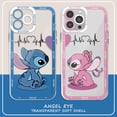 thumbnail image 2 of Funda de teléfono de dibujos animados de Disney Stitch para Apple iPhone 13 14 16 Pro Max XS SE XR 15 11 Pro 12 Mini X 8 Plus, funda suave transparente, 2 of 5