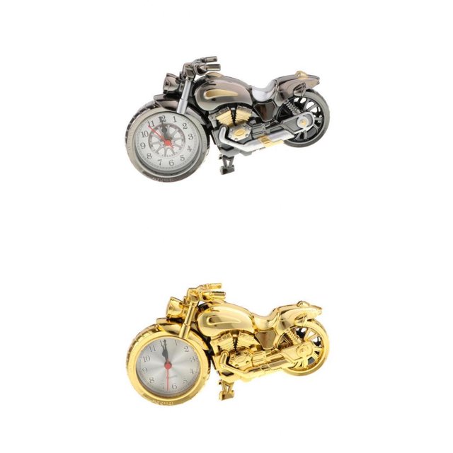 Reloj de escritorio de noche para motocicleta Hugo Escultura de reloj de motocicleta 2 uds