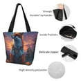 thumbnail image 4 of Disketp Starry Sky Meditating Fox for Women’s Casual Shoulder Tote Bag Cross-body Handbags for Shopping, Travel and Daily Use, 4 of 6