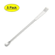 Unique Bargains 100mm 2 in 1 Double Head Stainless Steel Micro Lab Sampling Spoon 5 Pack