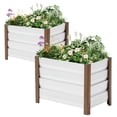 thumbnail image 2 of Durable Aluminum Raised Garden Bed Planter – Deep Single-Layer Design with Excellent Drainage – Safe Rounded Corners for Outdoor Gardening, Patio, Balcony, or Lawn – White, 24x16x18", 2 of 7