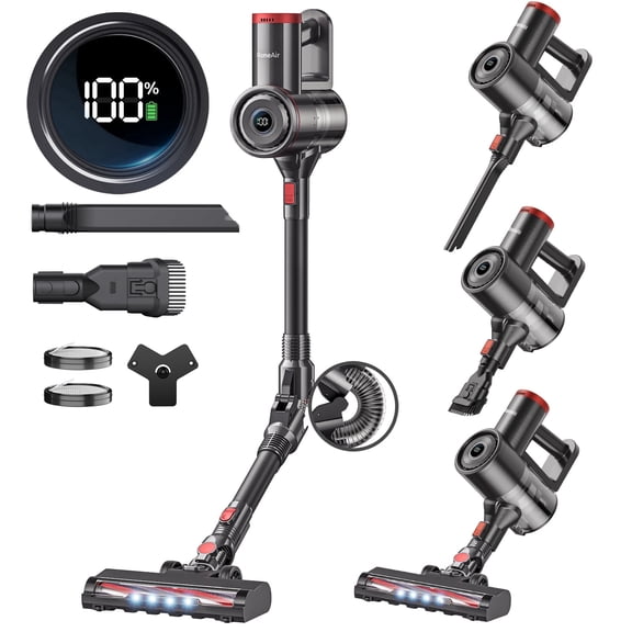 Cordless Vacuum Cleaner for Home,Cleans Under Furniture Without Bending,40Kpa Self-Standing,Powerful Stick Vacuum Cordless for Pet Hair,Hard Floors,Carpets,Car