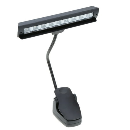 Lixada Portable Flexible Bendable 9 LEDs Orchestra Piano Music Score Light Stand Clip Desk Reading
