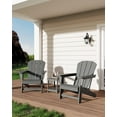 thumbnail image 2 of Outdoor Adirondack Chairs, HDPE Plastic Patio Chairs for All Weather, Weather-Resistant Fire Pit Chair with Wide Armrests & Slatted Back, for Patio, Deck, Lawn, Gray, 2 of 8