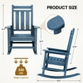 thumbnail image 3 of KINGYES Outdoor Rocking Chair HDPE All Weather Patio Rocker for Porch Garden Lawn, Blue, 3 of 9