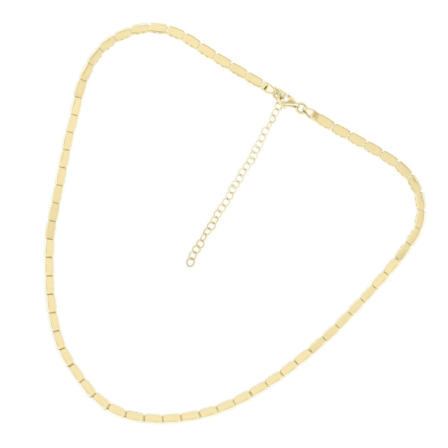 JewelStop 14k Yellow Gold Polished Finish 0.8mm Yellow Brick Chain Necklace, Pear Shaped Lobster Clasp - 18"