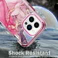 thumbnail image 3 of for iPhone 16 Pro Max Case, Marble Pattern 3 in 1 Heavy Duty Full Body Shockproof Hard PC+Soft Silicone Drop Protective Luxury Women Phone Cover for iPhone 16 Pro Max (Hot Pink), 3 of 17