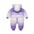 thumbnail image 4 of LZHGirlshop Cute Baby Boys Snowsuit New Born Girls Gradient Printed Zipper with Pocket Winter Coat Toddler Clothes ,Purple,3-4T, 4 of 8
