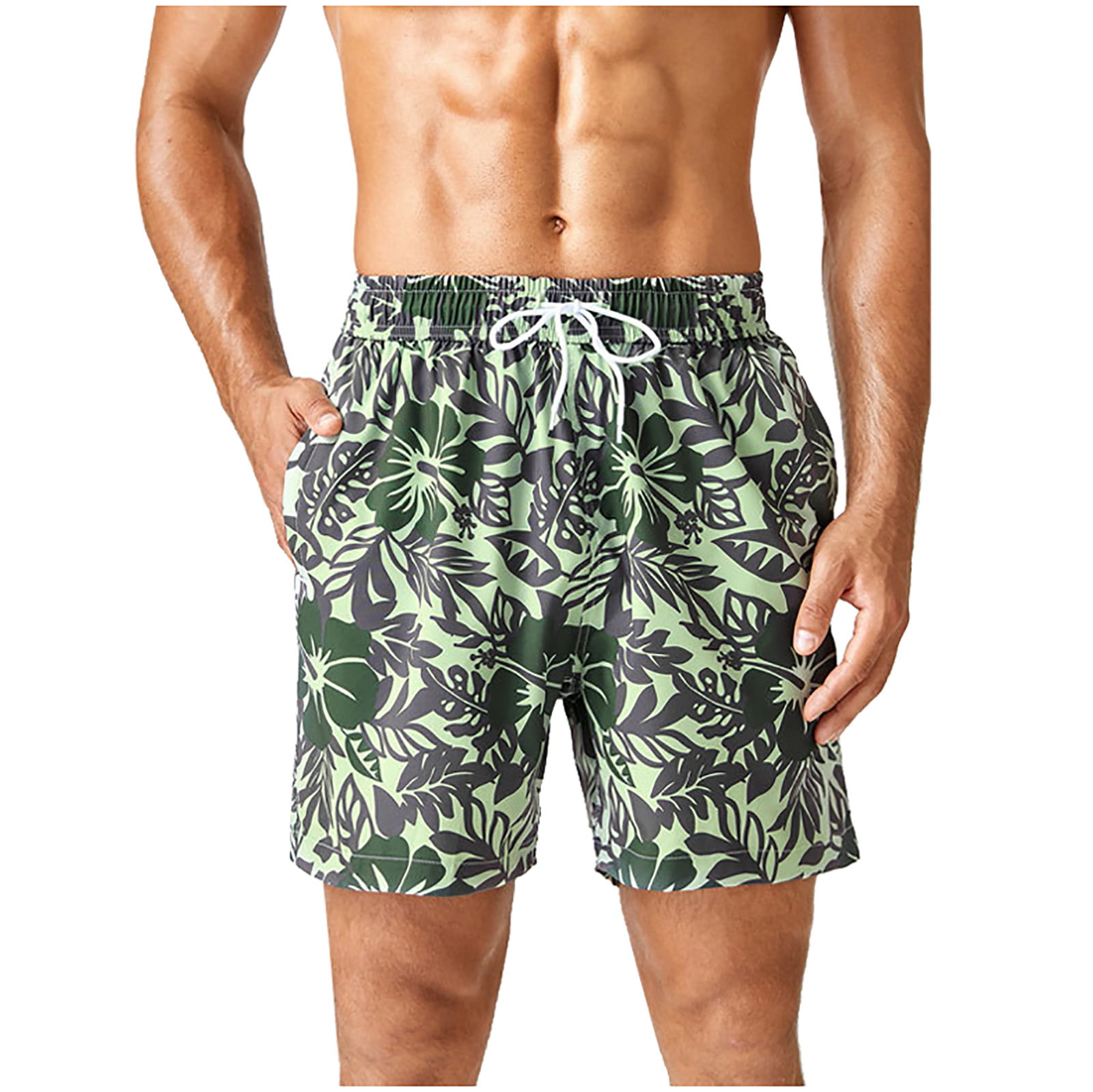 Young Men Beach Pants Digital Camo Patterns Swimming Trunks Funny Shorts