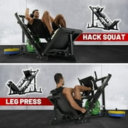 RitFit Leg Press Hack Squat Machine, Professional Adjustable Leg Press Machine for Home Gym with Linear Bearing and Weight Storage Posts, Full Lower Body Workout, Black