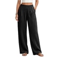 thumbnail image 3 of hlysgo Womens Wide Leg Palazzo Pants High Waisted Casual Lounge Pants 2026 Beach Vacation Outfits Trousers with Pockets Black,2xL, 3 of 6