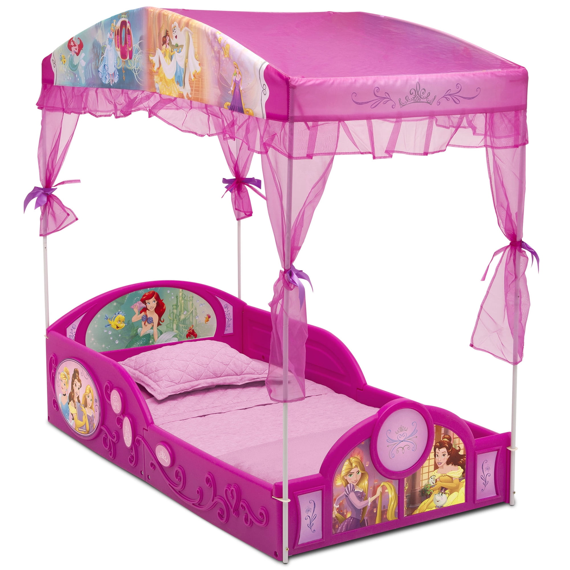Kid Bed Canopy Plastic Toddler Bed Girl Disney Child Furniture Safety Rails 