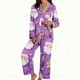thumbnail image 2 of Puyaiuu Women 2 Piece Christmas Satin Pajama Set Cute Print Long Shirt Loose Shorts Matching Set Loungewear Gift, 2 of 5