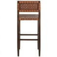 thumbnail image 6 of Home Square 2 Piece 31" Height Leather Bar Stool Set in Cognac and Walnut, 6 of 9