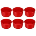 thumbnail image 1 of Uxcell 6 Pcs Round Cake Pans 4" Silicona Antiadherente Molde de Pastel de Liberación Rápida para Cupcakes Pan de Pan, Rojo, 1 of 5