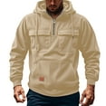 thumbnail image 5 of RMGVDSD Men's Quarter Zip Hoodies Sweatshirts Men's Corduroy Raglan Sleeve Hoodie Casual Pullover Sweatshirt With Zip Pockets Autumn Winter Daily Wear Leisure Hoodies XXL, 5 of 5