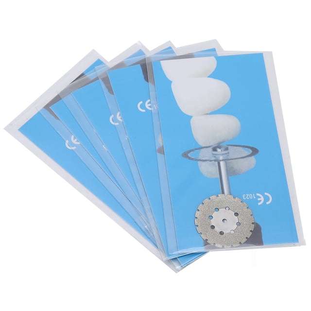 Disco de diamante dental de 5 piezas, discos de diamante finos montados en doble cara para corte dental(6#)