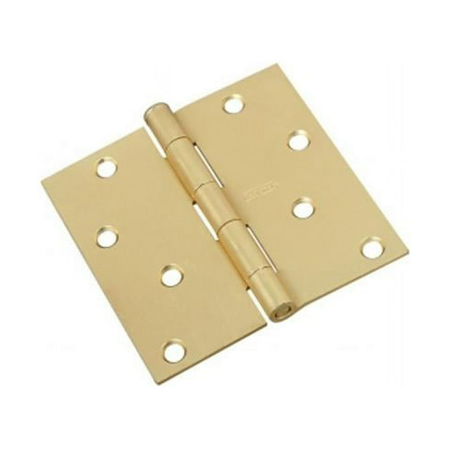 Stanley Hardware Hinge Door 4In Sq Cnr Brass 830231