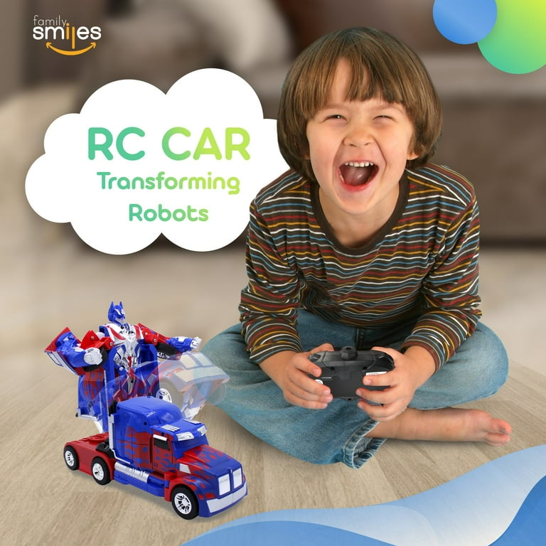 Family Smiles Kids Remote Control Toy Truck Transforming Robot RC