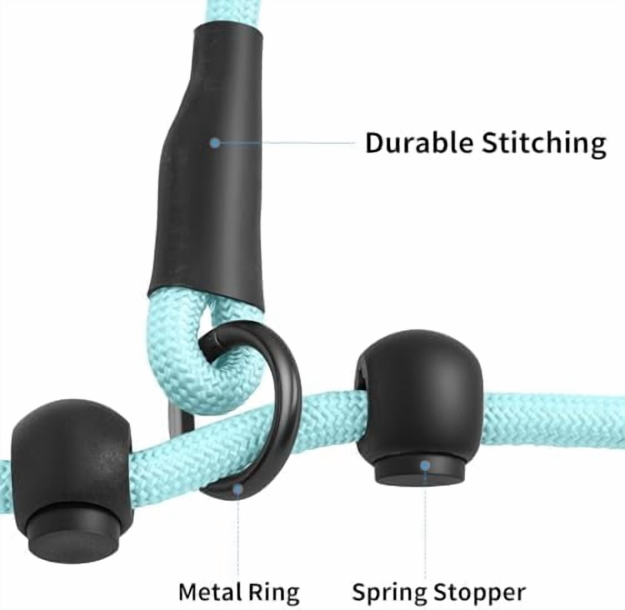 Slip Lead Dog Leash, Hands-Free No Pull Training Leash with Padded Handle for Medium Large Heavy Duty Dogs, Blue Leopard