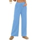 thumbnail image 4 of Amzcrzy Pantalones Mujer A Rayas Informales Cintura Alta Cordón Elástico Tipo Bóxer Cómodos Holgados Anchos Con Bolsillos Tallas S-2XL Azul, 4 of 8