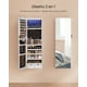 thumbnail image 3 of SONGMICS Espejo Joyero de Pared, Espejo Joyero Colgante sin Marco, Armario de Joyas con 6 Luces LED, con 2 Cajones, Blanco, 3 of 5