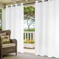thumbnail image 3 of White Outdoor Curtains for Patio Waterproof, Windproof Privacy Curtains with Weighted Bottom, Modern Minimalist Pure Soild Color Outside Drapes for Picnic Garage Backyard Cabana 54"x108" 2 Panel, 3 of 8