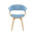 thumbnail image 3 of Summer Mid-Century Upholstered Dining Chair in Light Blue and Patterned Oak Finish, 3 of 6