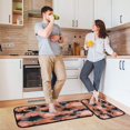thumbnail image 6 of 2-Piece Kitchen Rugs Set Non-Slip Mats Carpet Floor for Kitchen, Bathroom (19.7"x27.6" & 19.7"x47.2") Coral and Black Tie-dye Pattern, 6 of 7