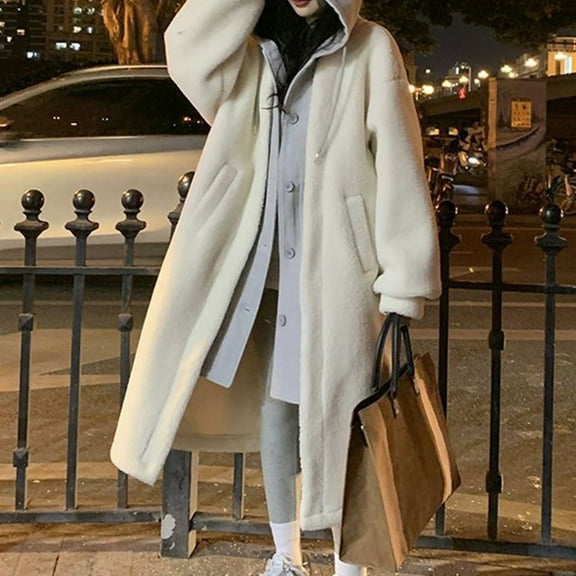 Ladies' Long Sleeve Hoodie Jacket With Details Warm And Comfortable Oversized Style For Winter Sweaters with Zipper for Women Women Zip up Jacket Fuzzy Coat Hated Jacket Jackets Polyester Jackets for