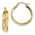 thumbnail image 1 of 14k Yellow Gold Diamond Cut Twist Hoop Earrings Round, 1 of 6