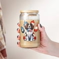 thumbnail image 4 of Patriotic English Springer Spaniel 4th of July Independence Paws 16oz Glass Cup Mug Springers Dog Lover Gifts Glass Can with Bamboo Lid and Straw - 02010, 4 of 5