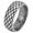 Ancient Silver, variant on Men's Stainless Steel Rhombus Mesh Rings Modern Bold geometric grid texture Band, Retro Plaid statement Jewelry Gift for Daily Wear Gold Size 10