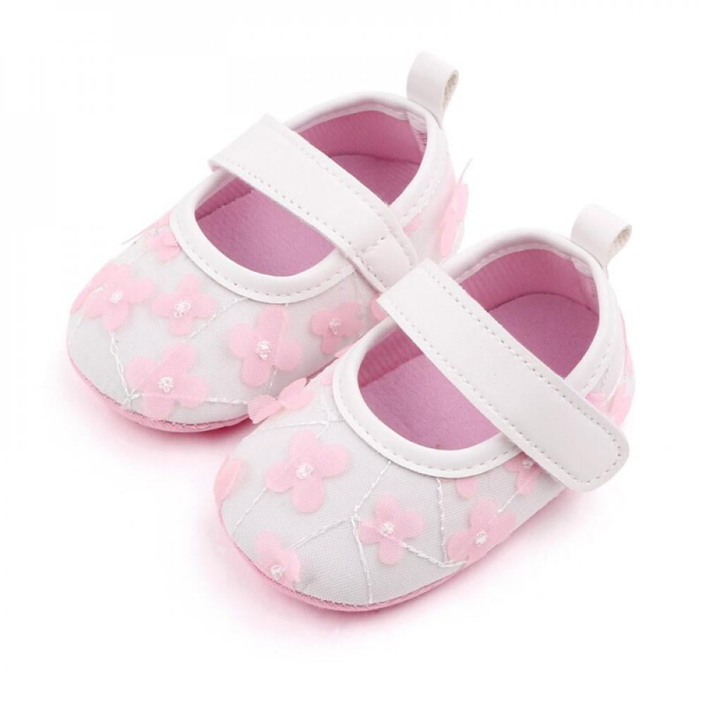 Baby Girl Princess Flower Shoes Toddler Soft Sole Crib Shoes Prewalker 0-18M 