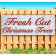 thumbnail image 1 of Fresh Cut Christmas Trees Red & Chrome 13 oz Vinyl Banner With Metal Grommets, 1 of 4