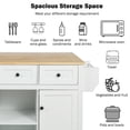 thumbnail image 6 of UWR-Nite Mobile Kitchen Island Cart with Rubber Wood Drop-Leaf Countertop and Internal Storage Racks,Cabinet with 5 Wheels and 3 Drawers,for Dining Room Bathroom, 6 of 7