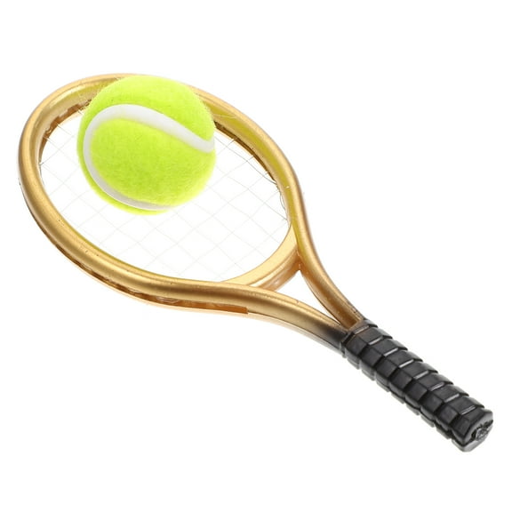IFANLANDOR Golden Plastic Mini Tennis Racket 1 Set 9x3.5cm