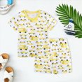 thumbnail image 2 of KPOPLK Baby Girls Outfit Set Kids Cute Toddler 3 6 12 18 24 Months 2T 3T fit Pjs Cotton Sleepwear(3-4 Years,Yellow), 2 of 7