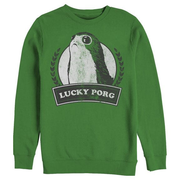 Men's Star Wars The Last Jedi St. Patrick's Day Lucky Porg Sweatshirt Kelly Green 2X Large
