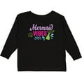 thumbnail image 3 of Inktastic Mermaid Vibes with Tail and Seashell Girls Long Sleeve Toddler T-Shirt, 3 of 5